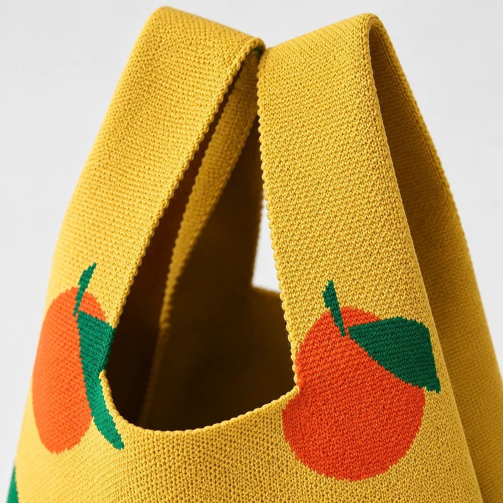 Bolso de Mano Punto Estampado Frutas