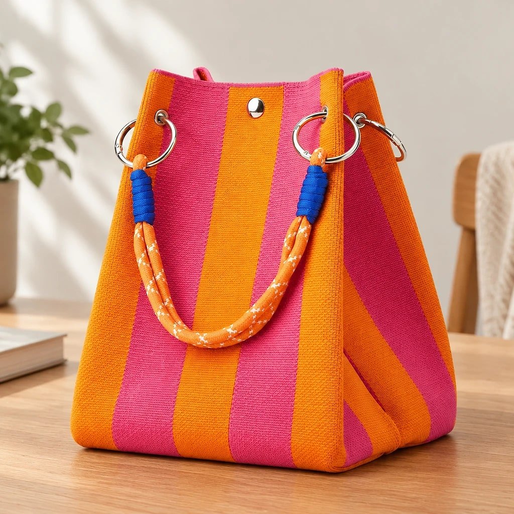 Bolso de Mano Punto Rayas