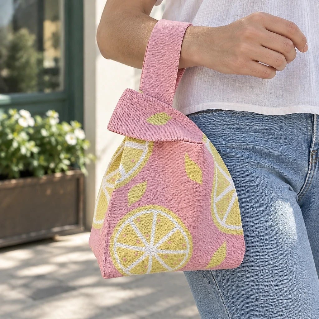 Bolso de Mano Punto Rosa