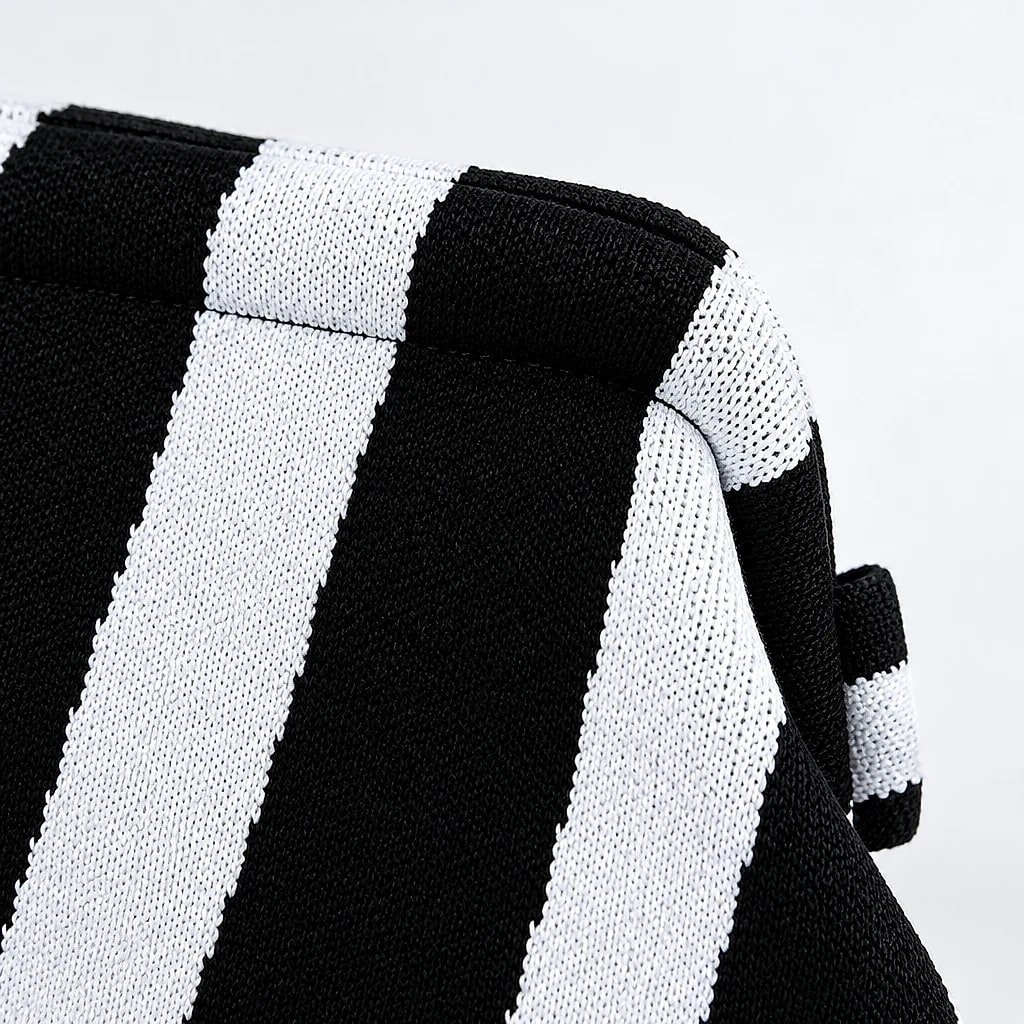 Bolso de Mano Rayas Blanco Negro