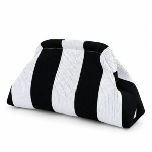 Clutch de rayas anchas blanco y negro