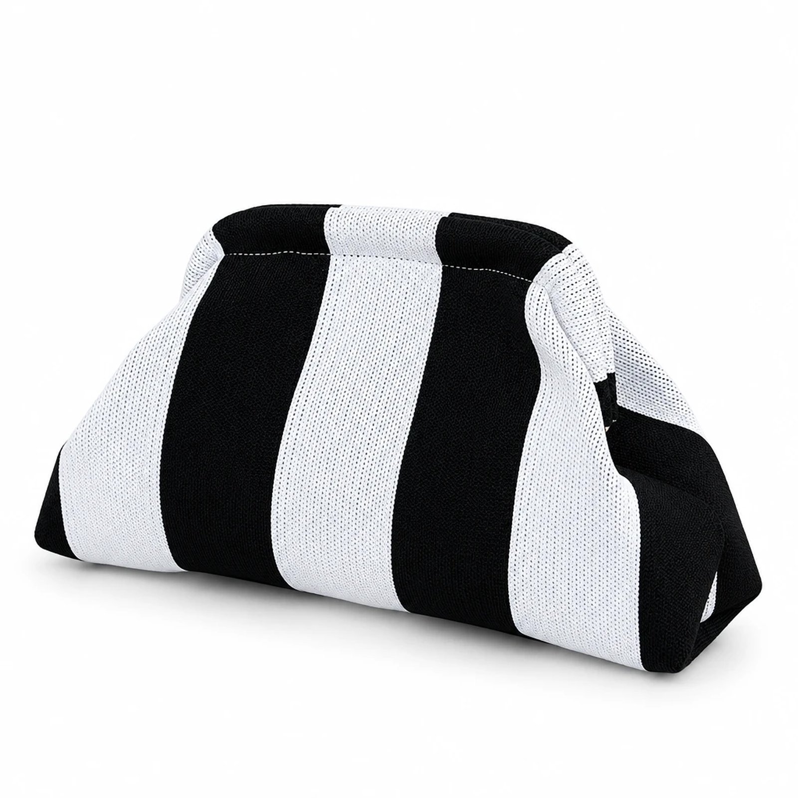 Clutch de rayas anchas blanco y negro