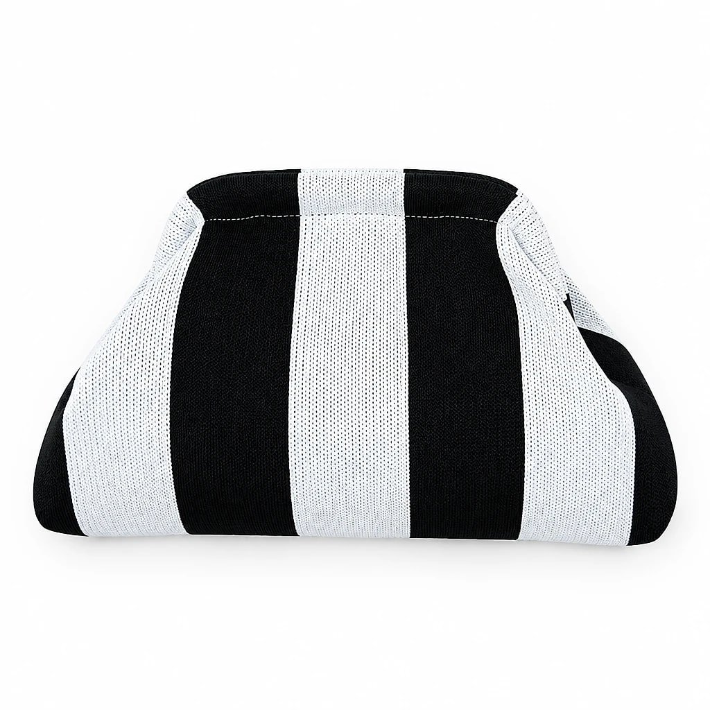 Bolso de Mano Rayas Blanco y Negro