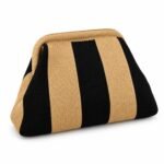 Clutch de rayas camel y negro