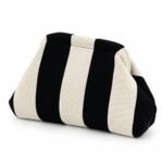 Clutch de rayas anchas negro y beige