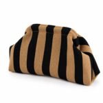 Clutch de rayas negro y camel
