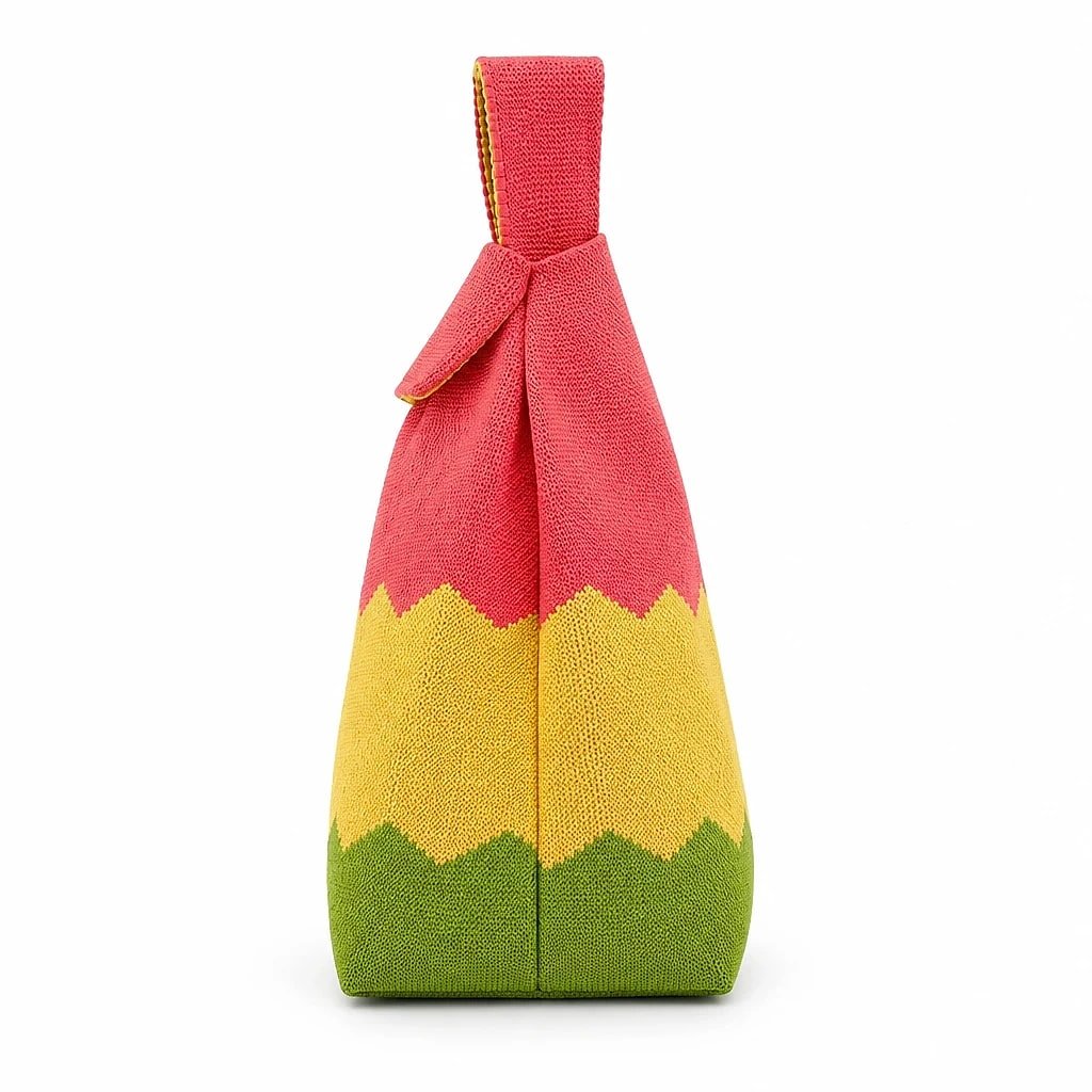 Bolso de Mano Tejido a Rayas