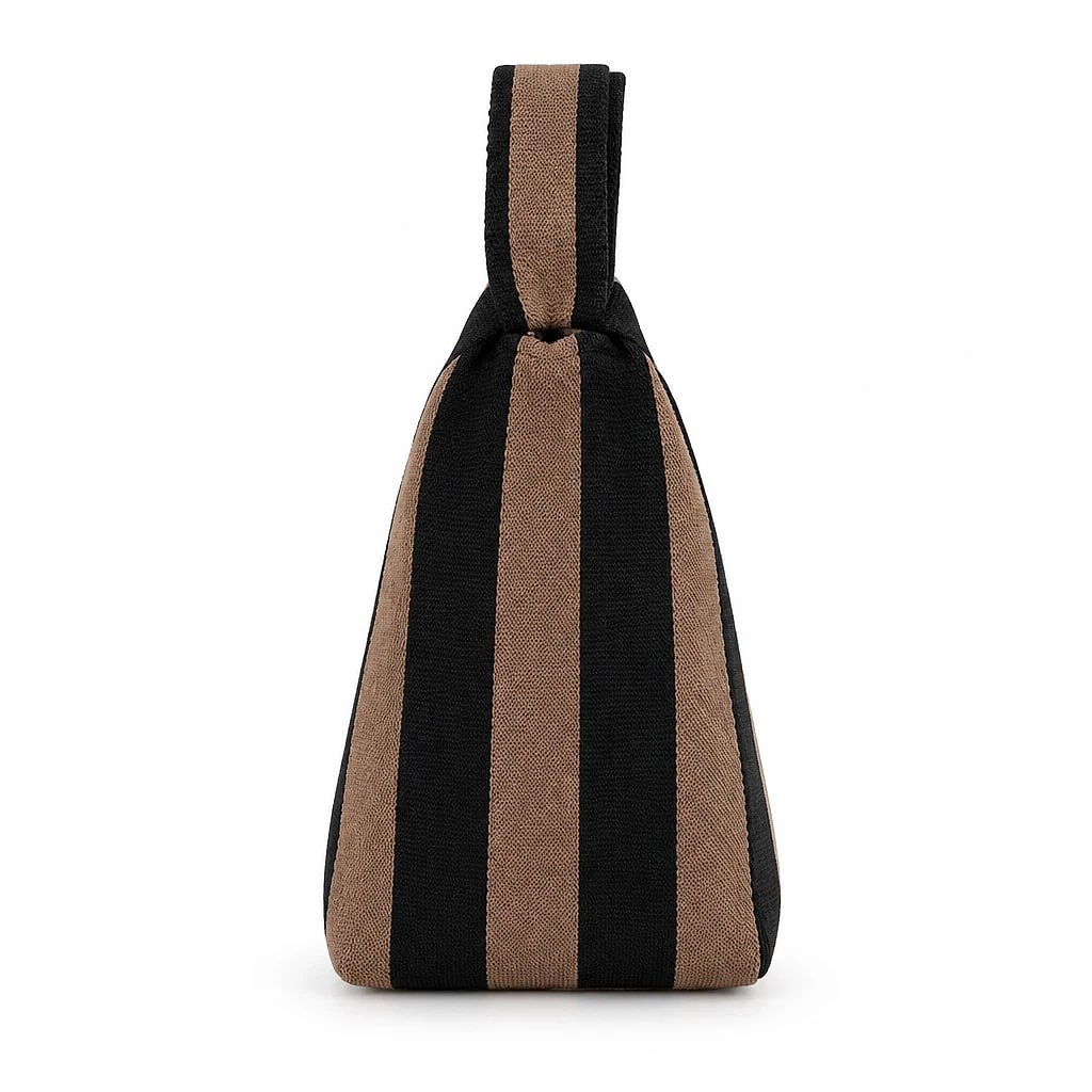 Bolso de Mano Tejido a Rayas