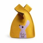 Bolso de nudo amarillo con motivo animal