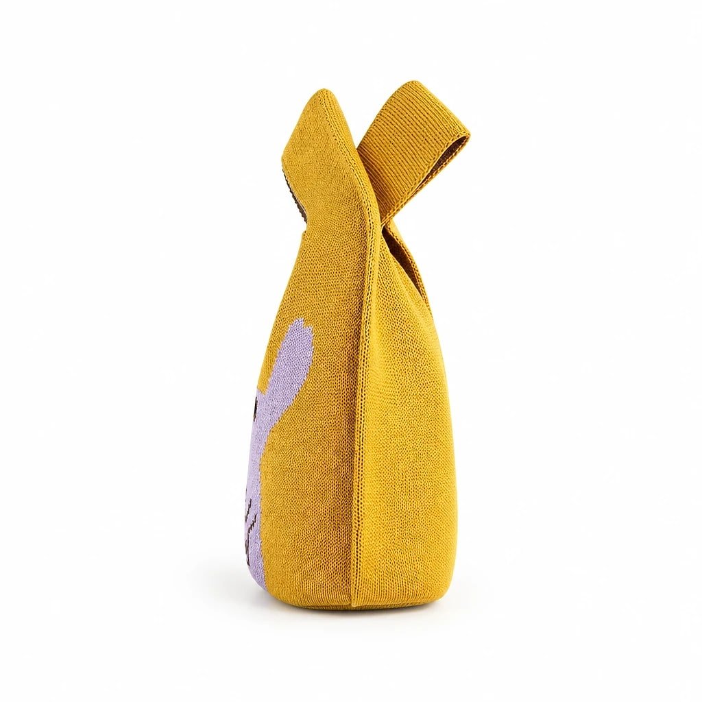 Bolso de Mano Tejido Amarillo