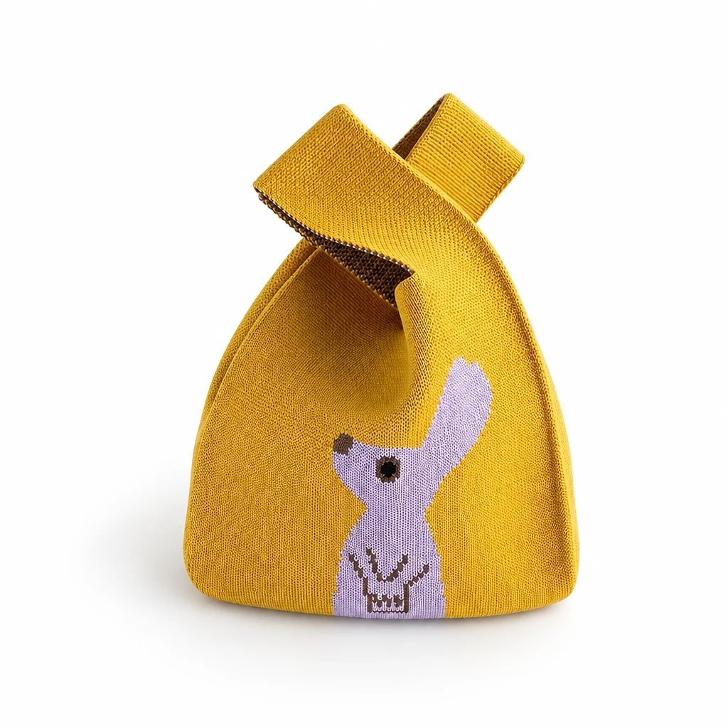 Bolso de Mano Tejido Amarillo