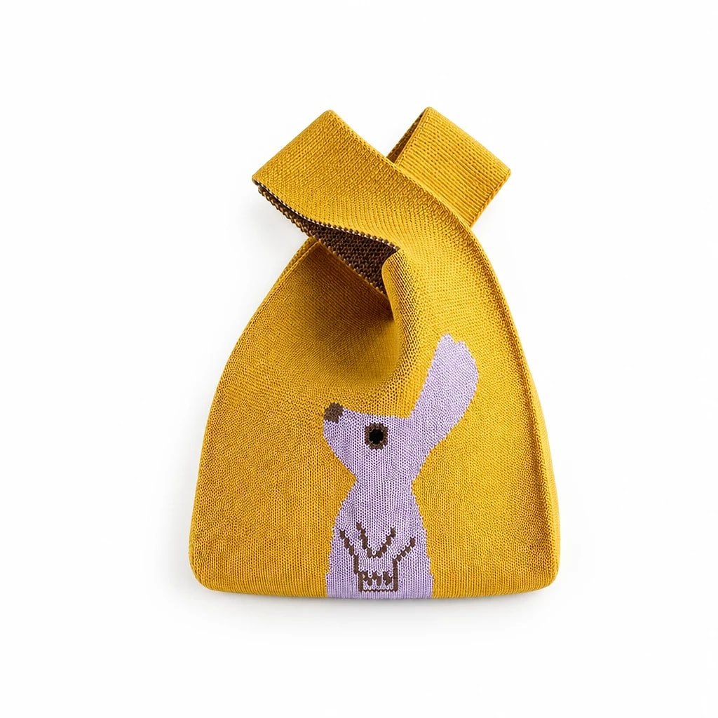 Bolso de Mano Tejido Amarillo