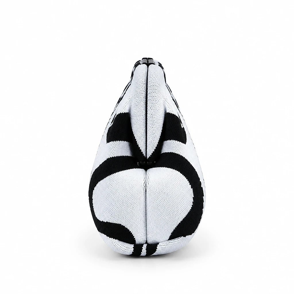 Bolso de Mano Tejido Blanco y Negro