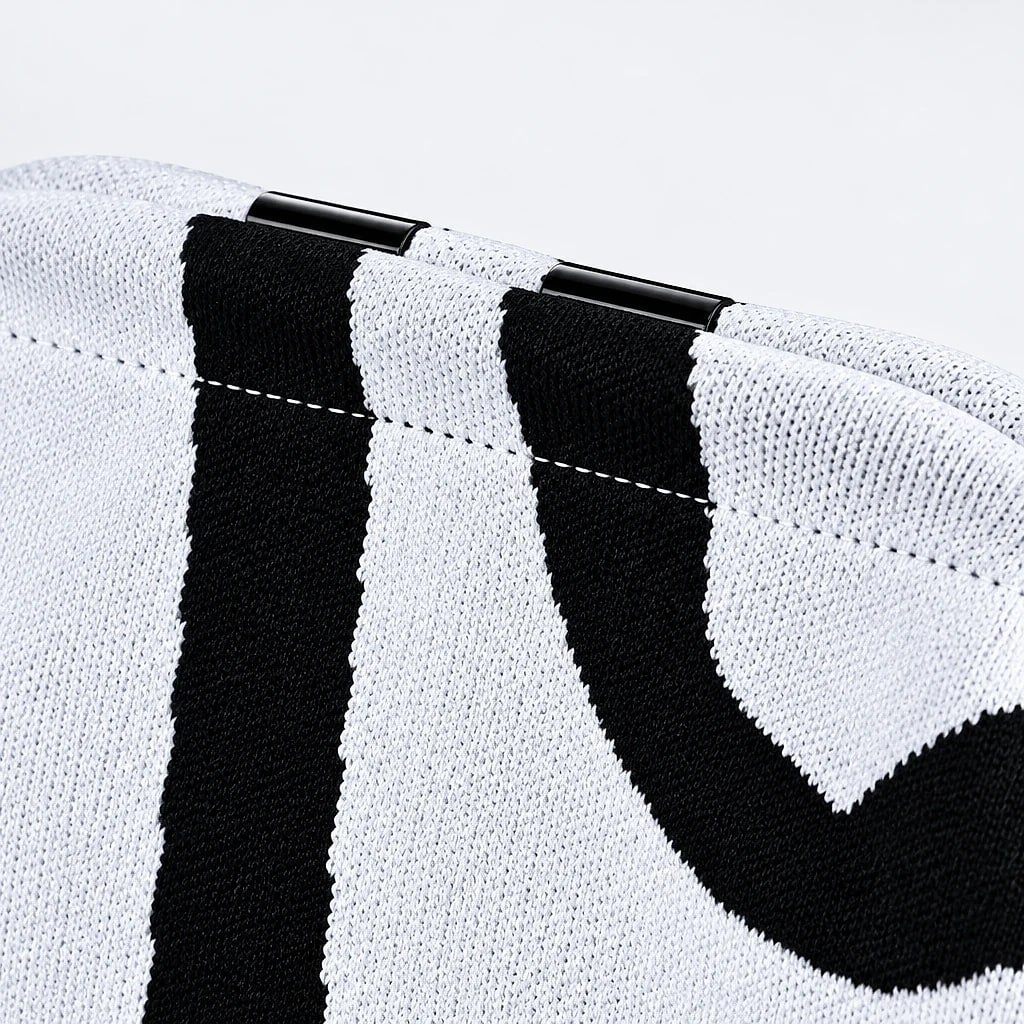 Bolso de Mano Tejido Blanco y Negro