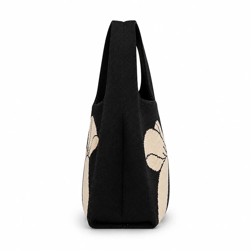 Bolso de Mano Tejido con Lazo