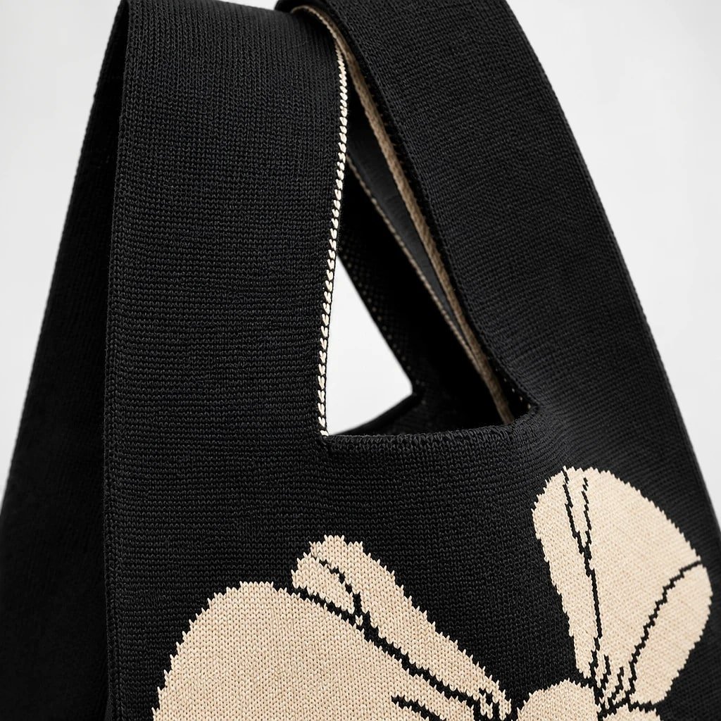 Bolso de Mano Tejido con Lazo
