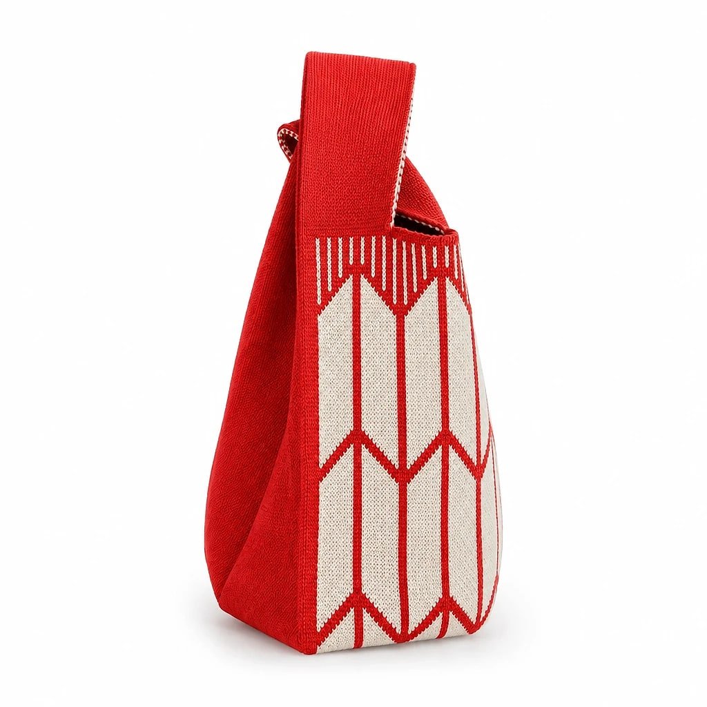 Bolso de Mano Tejido Cubo