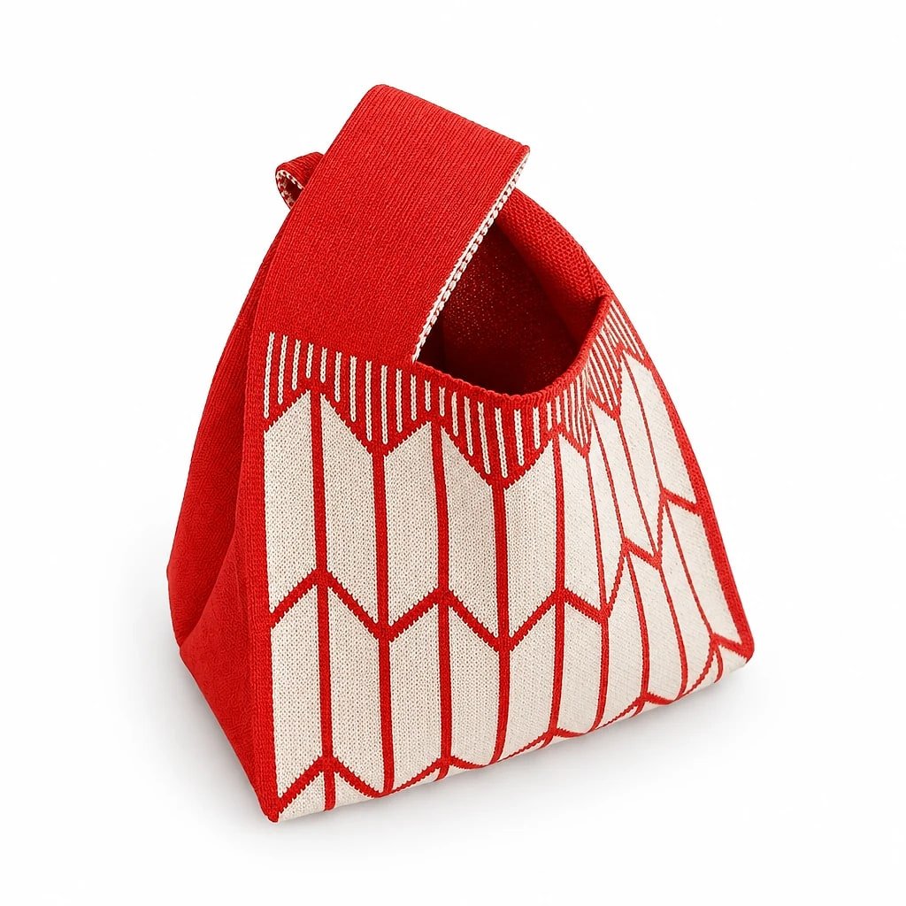 Bolso de Mano Tejido Cubo