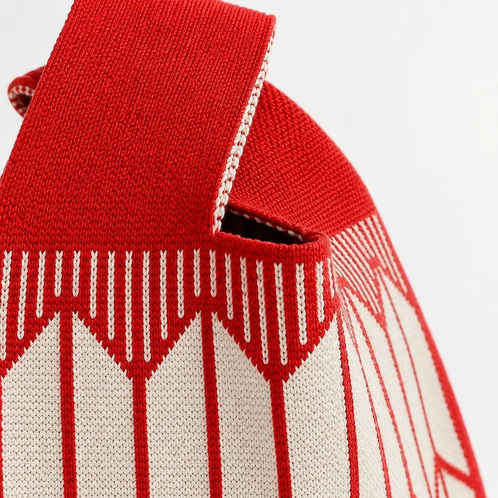 Bolso de Mano Tejido Cubo