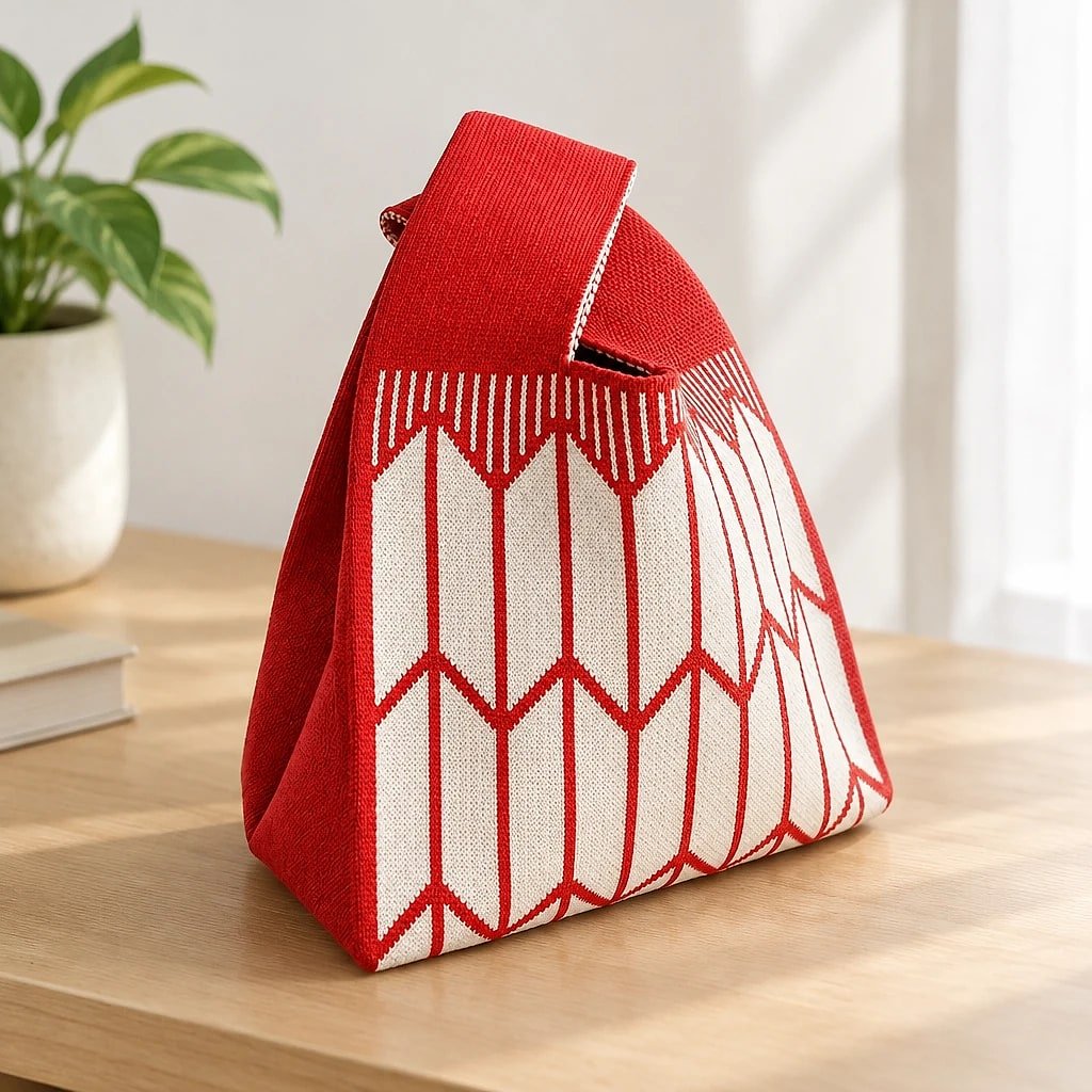 Bolso de Mano Tejido Cubo