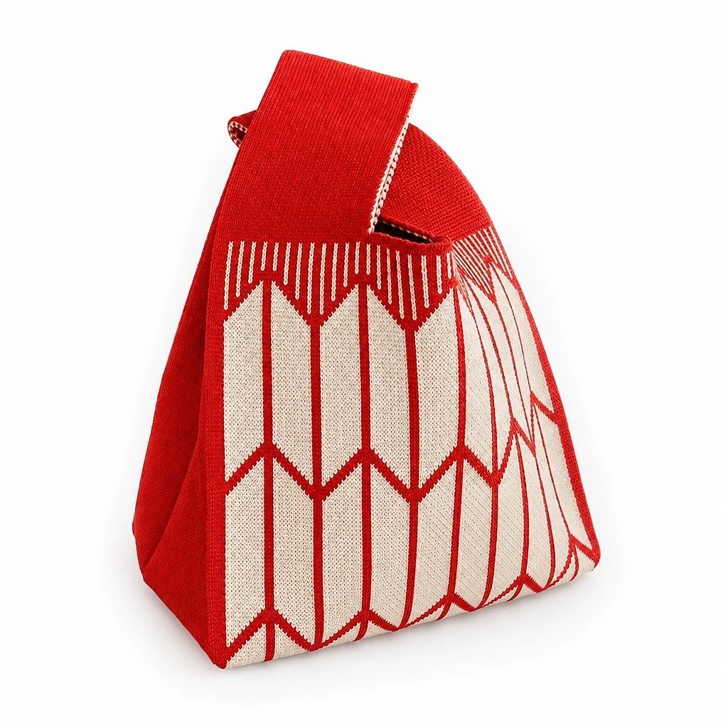 Bolso de Mano Tejido Cubo