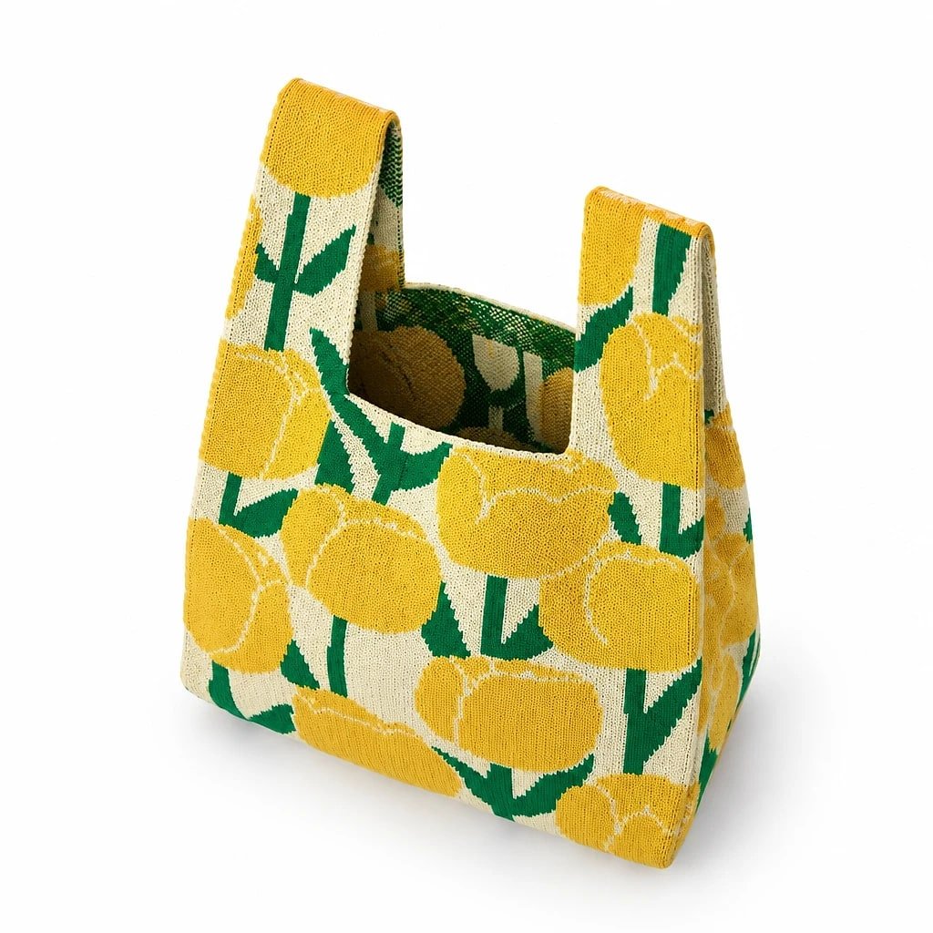 Bolso de Mano Tejido Floral