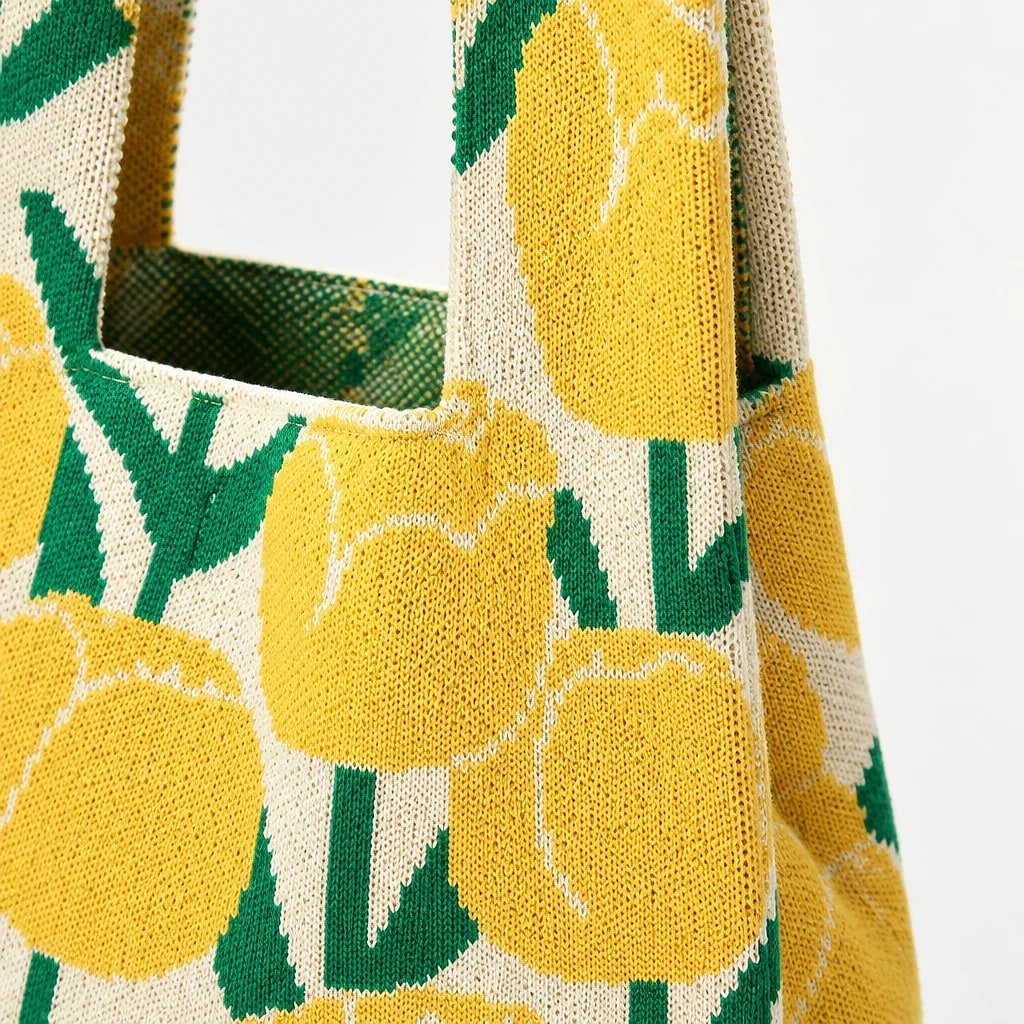Bolso de Mano Tejido Floral