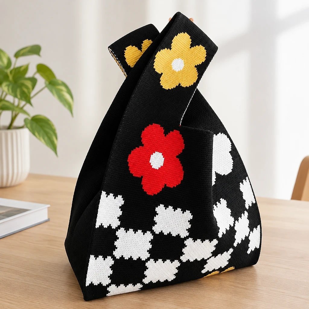 Bolso de Mano Tejido Floral