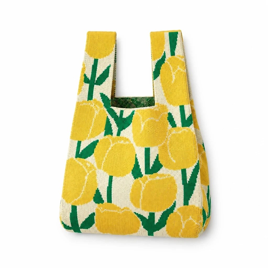 Bolso de Mano Tejido Floral