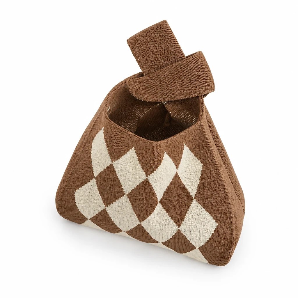 Bolso de Mano Tejido Geométrico