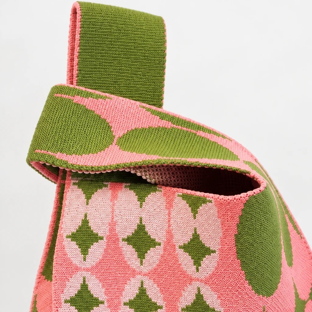 Bolso de Mano Tejido Geométrico