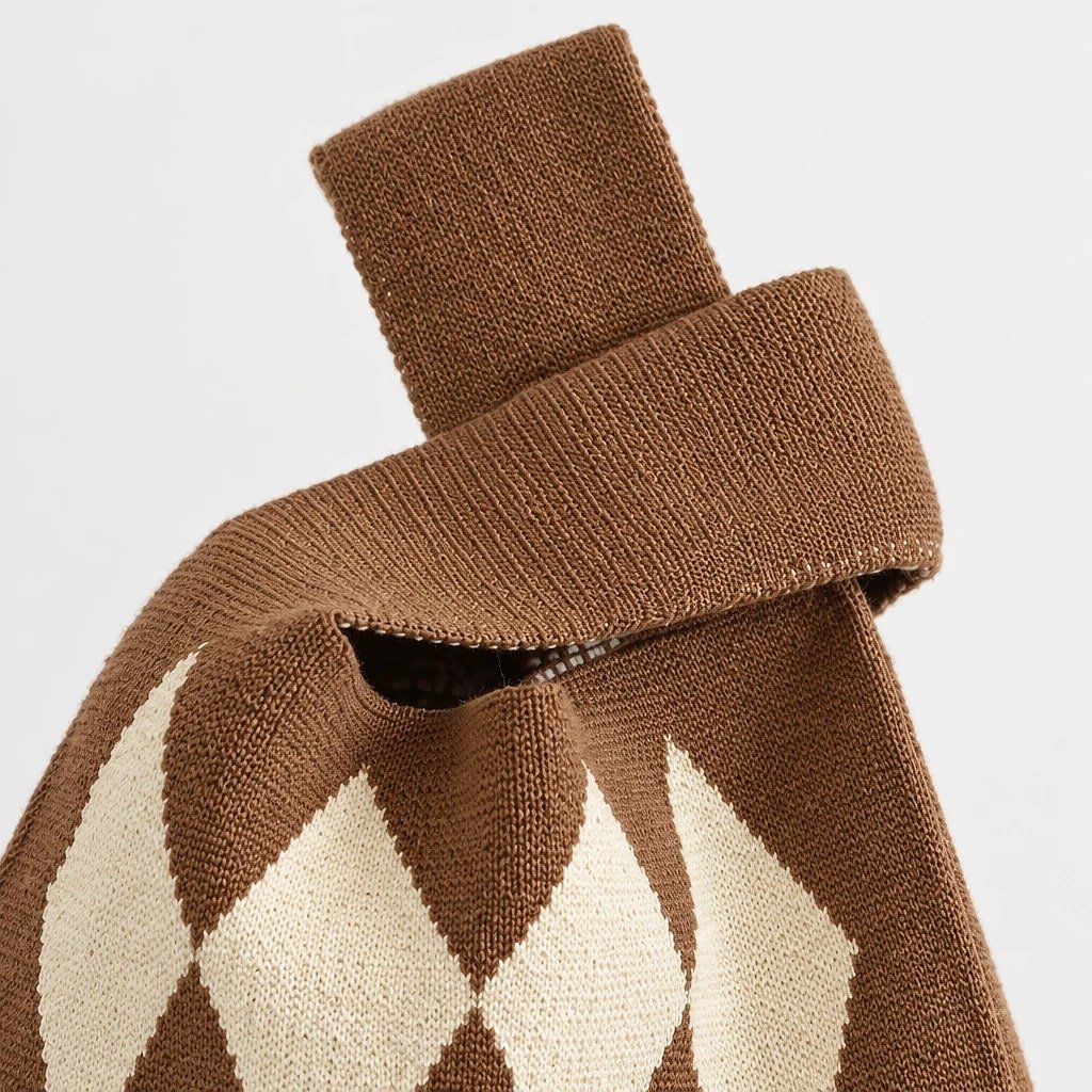 Bolso de Mano Tejido Geométrico