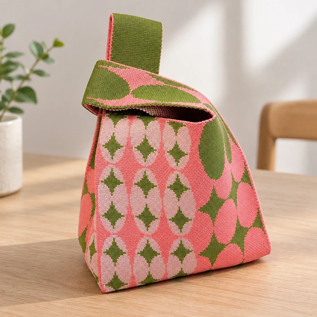 Bolso de Mano Tejido Geométrico
