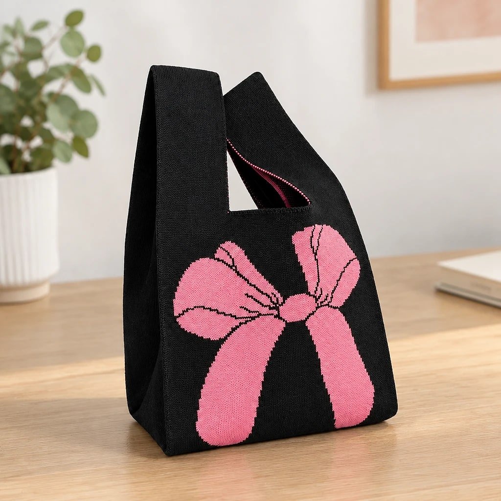 Bolso de Mano Tejido Lazo