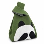 Bolso de nudo verde con panda