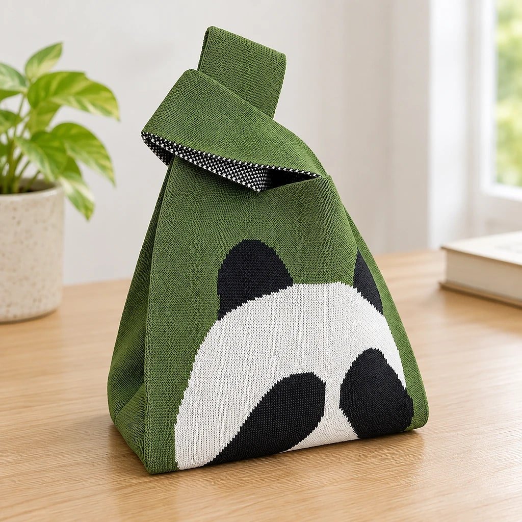 Bolso de Mano Tejido Panda
