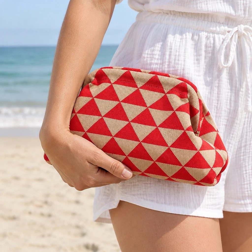 Bolso de Mano Tejido Rayas