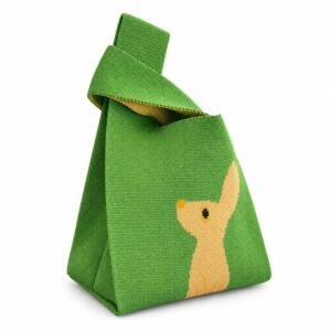 Bolso de nudo verde con motivo animal