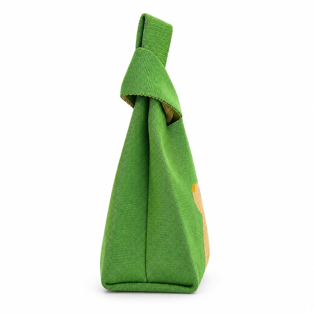 Bolso de Mano Verde Tejido