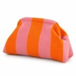 Clutch de punto naranja y rosa