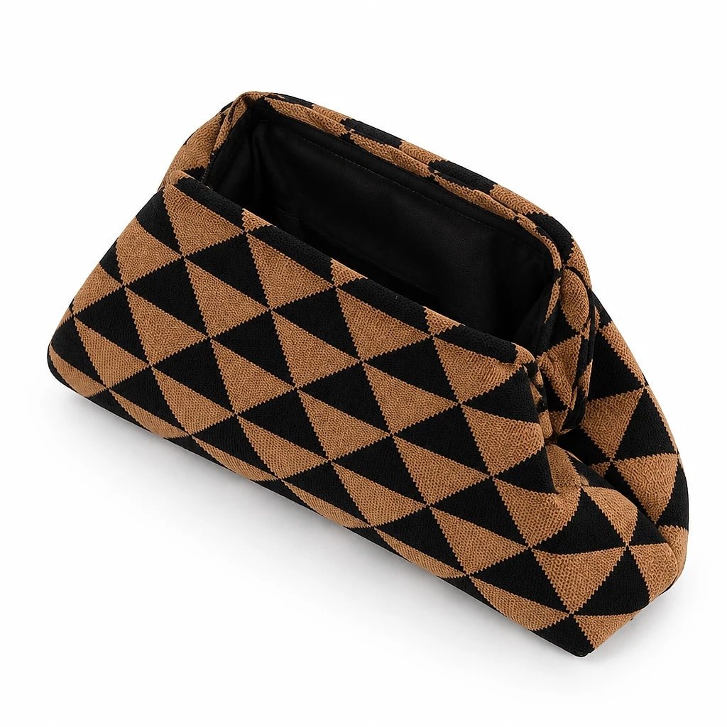 Bolso de Playa Rayas Negro Camel