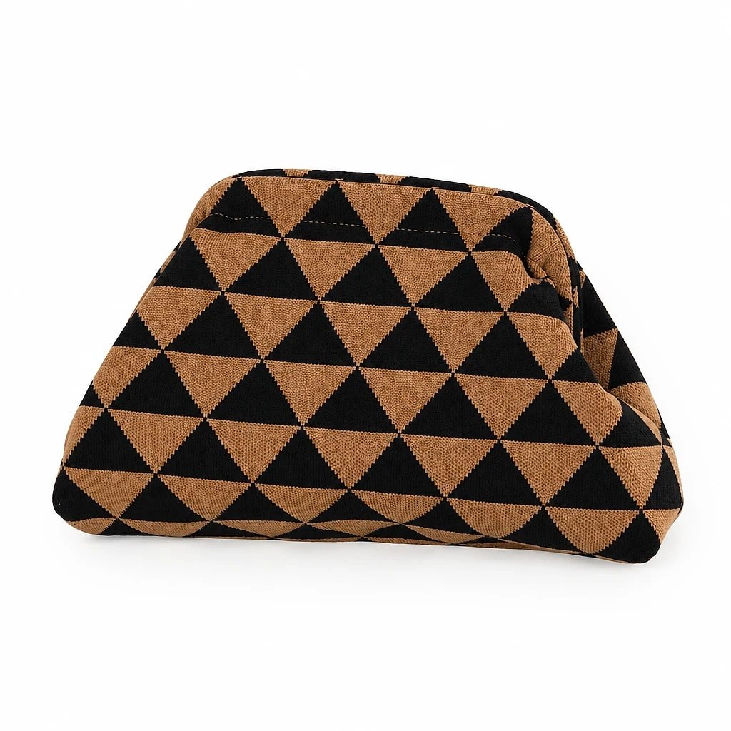 Bolso de Playa Rayas Negro Camel