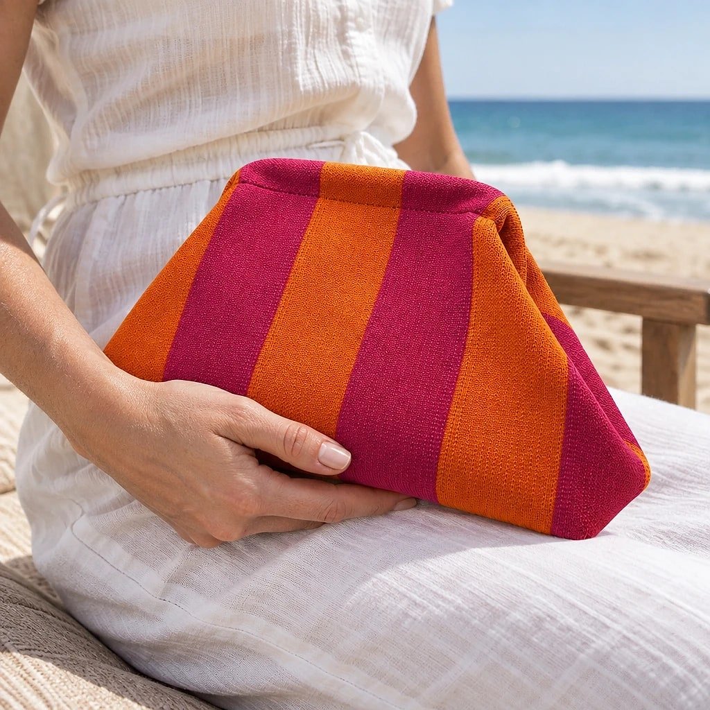 Bolso de Playa Tejido Rayas