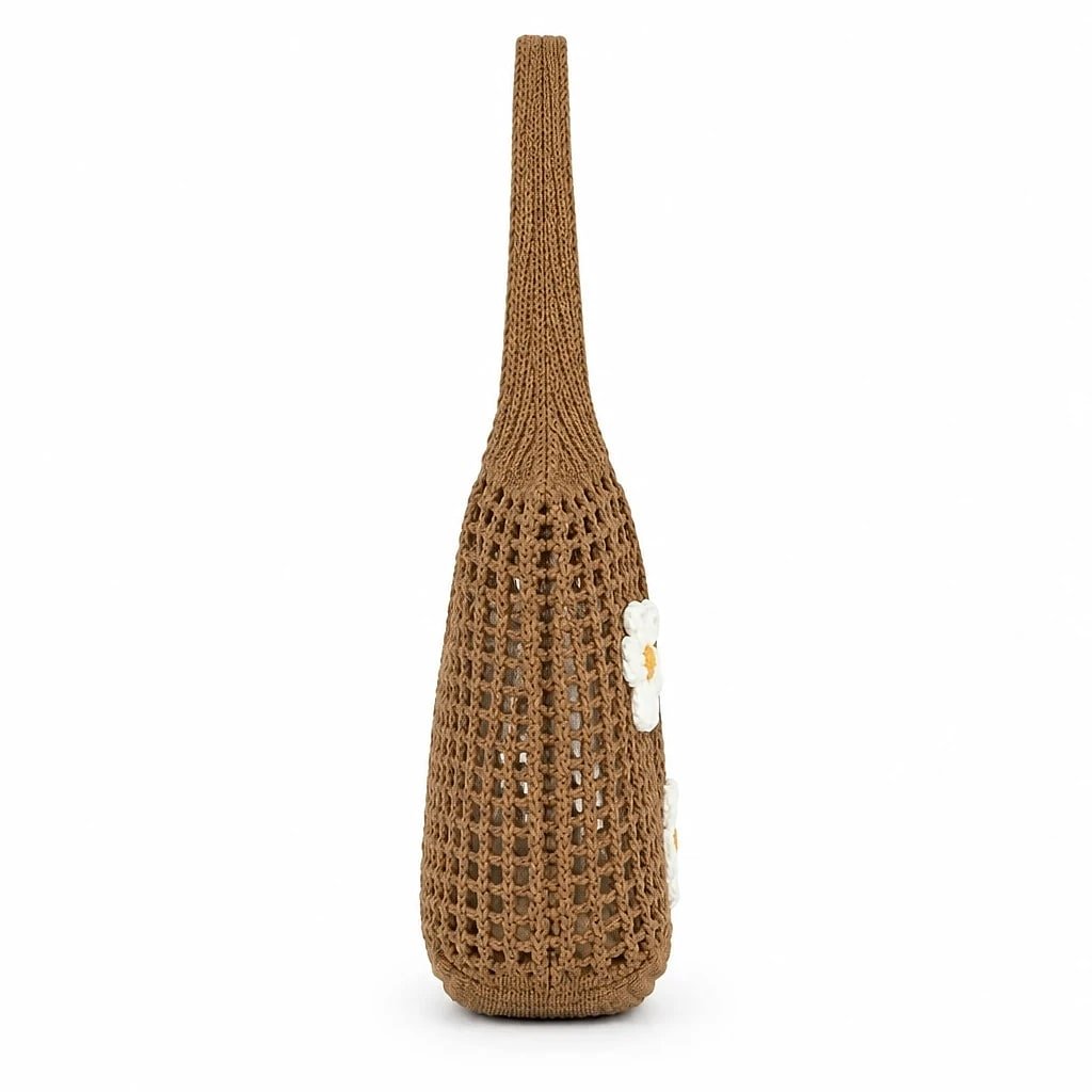 Bolso de Punto Calado Marrón