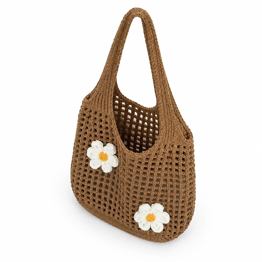 Bolso de Punto Calado Marrón