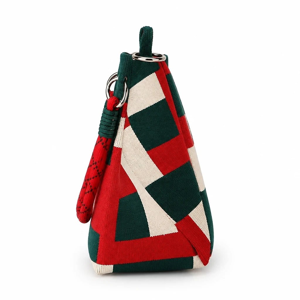Bolso de Punto Rojo y Verde