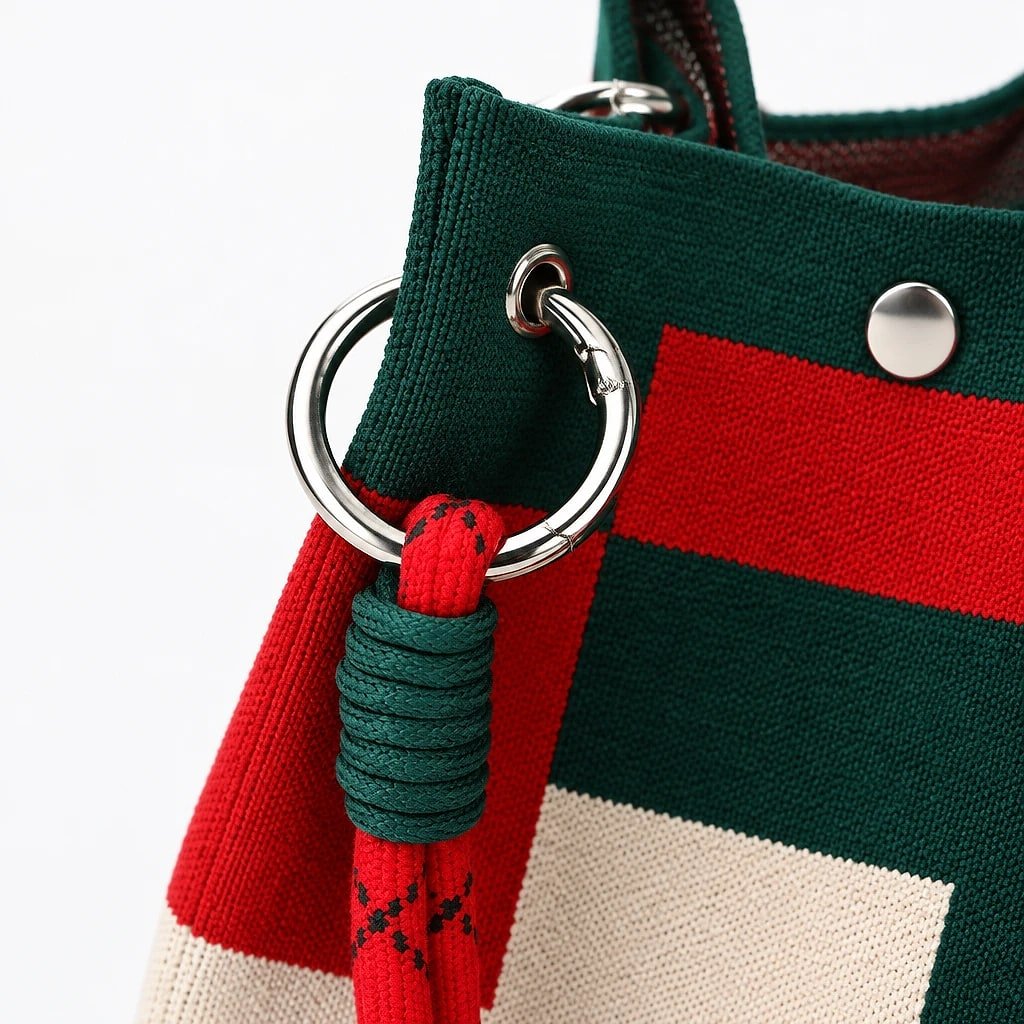 Bolso de Punto Rojo y Verde