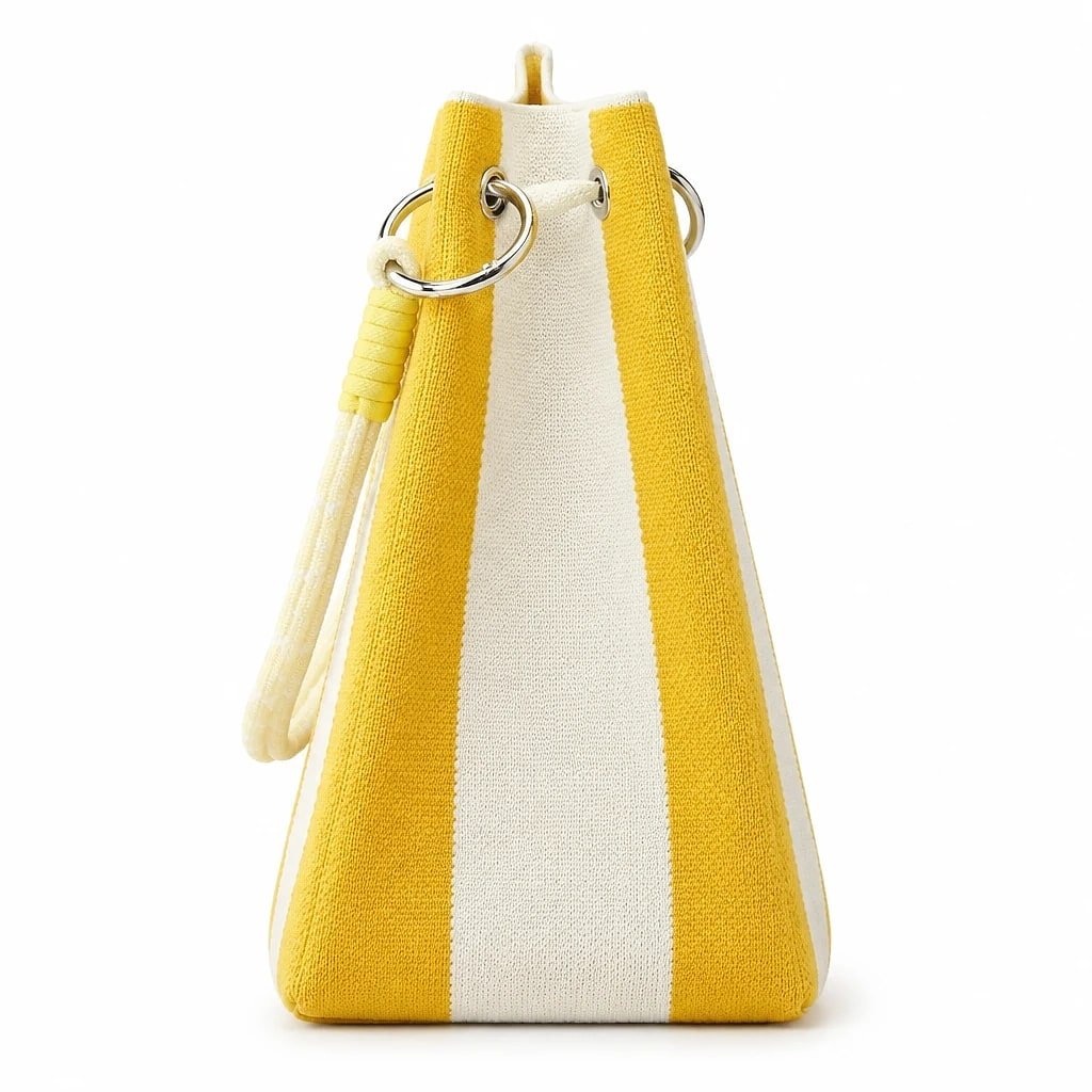 Bolso de Tela Mini Rayas Amarillo