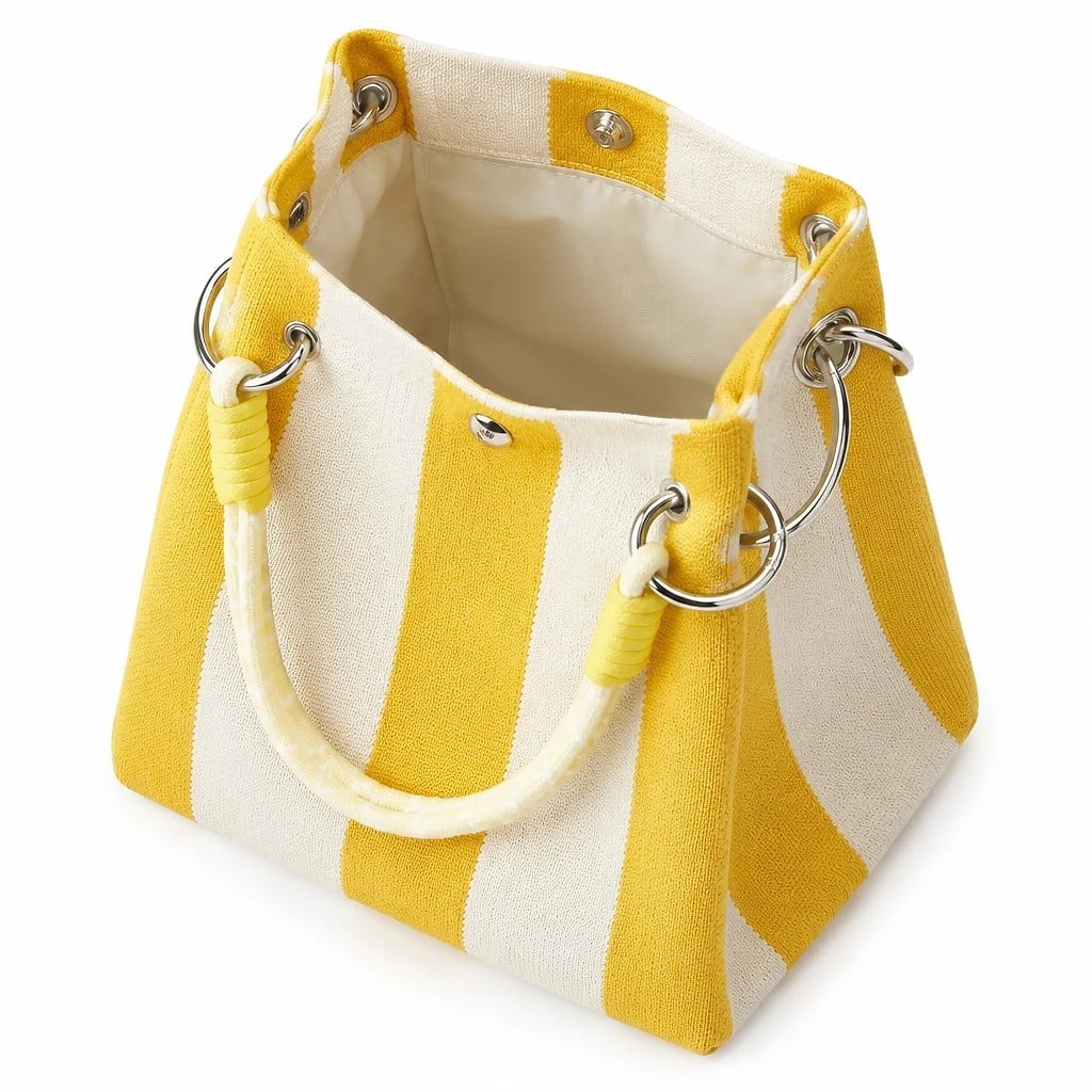 Bolso de Tela Mini Rayas Amarillo