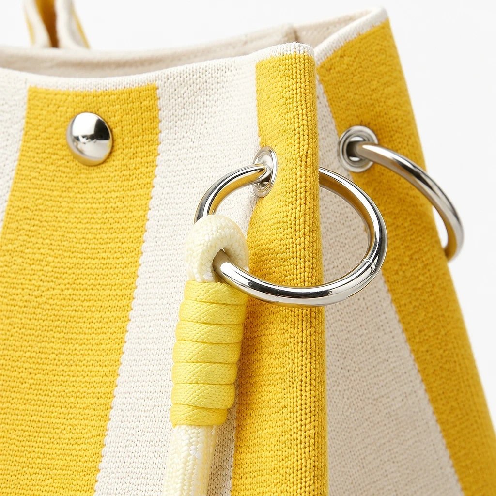 Bolso de Tela Mini Rayas Amarillo